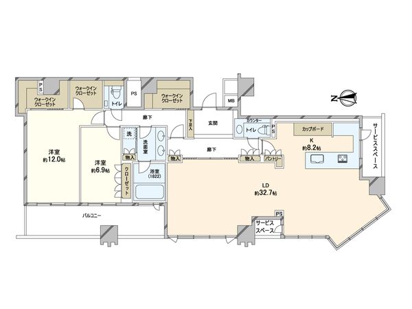 パークタワー北浜 間取図(平面図)