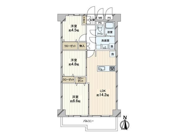 新北島コーポ 4号棟 間取図(平面図) 新北島コーポ 4号棟 間取図(平面図)