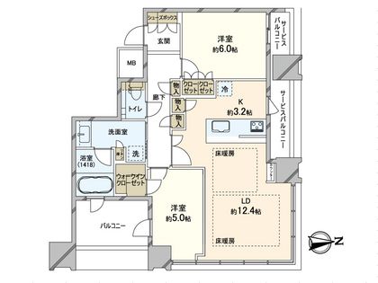 ザ・ファインタワー大手前 間取図(平面図)