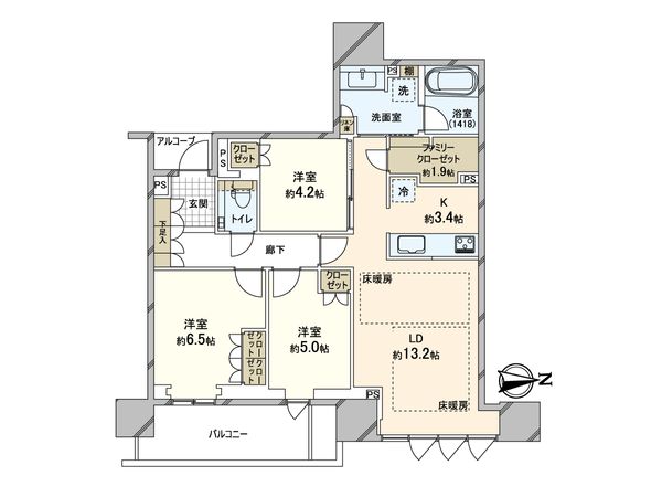 グランドメゾン上町一丁目タワー 間取図(平面図)