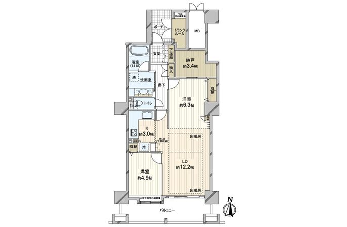 ジーニス大阪 WEST棟 間取図(平面図) ジーニス大阪 WEST棟 間取図(平面図)