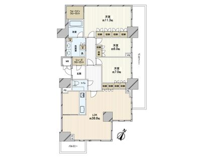 グランドメゾン上町台レジデンスタワー 間取図(平面図)
