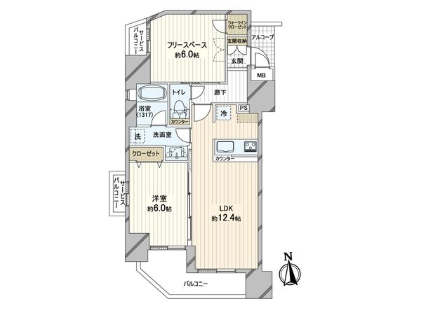 エステムプラザ大手前エヴァース 間取図(平面図)