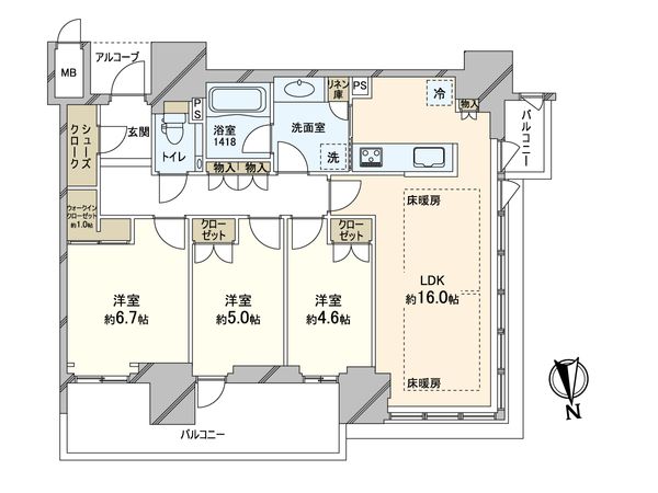 グランドメゾン上町一丁目タワー 間取図(平面図) グランドメゾン上町一丁目タワー 間取図(平面図)
