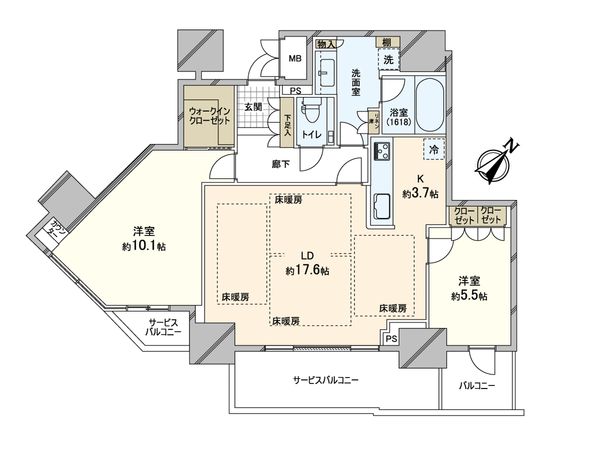 グランドメゾン上町台レジデンスタワー 間取図(平面図)