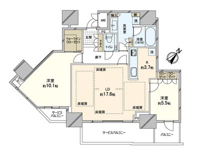 グランドメゾン上町台レジデンスタワー 間取図(平面図)