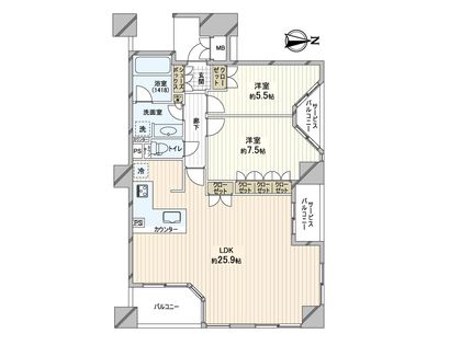 ブランズタワー大阪備後町 間取図(平面図)