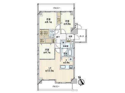 グランドハイツ大阪城公園 間取図(平面図)