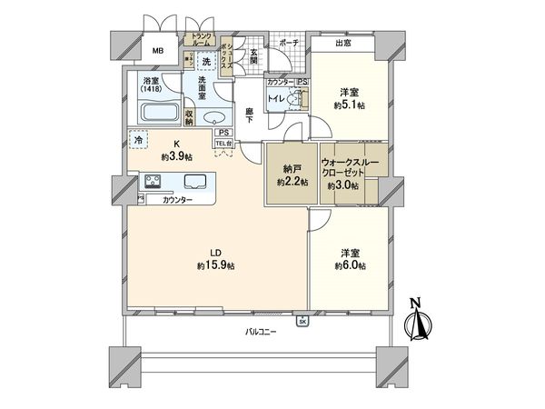 ロジュマンタワー大阪天満橋 間取図(平面図)