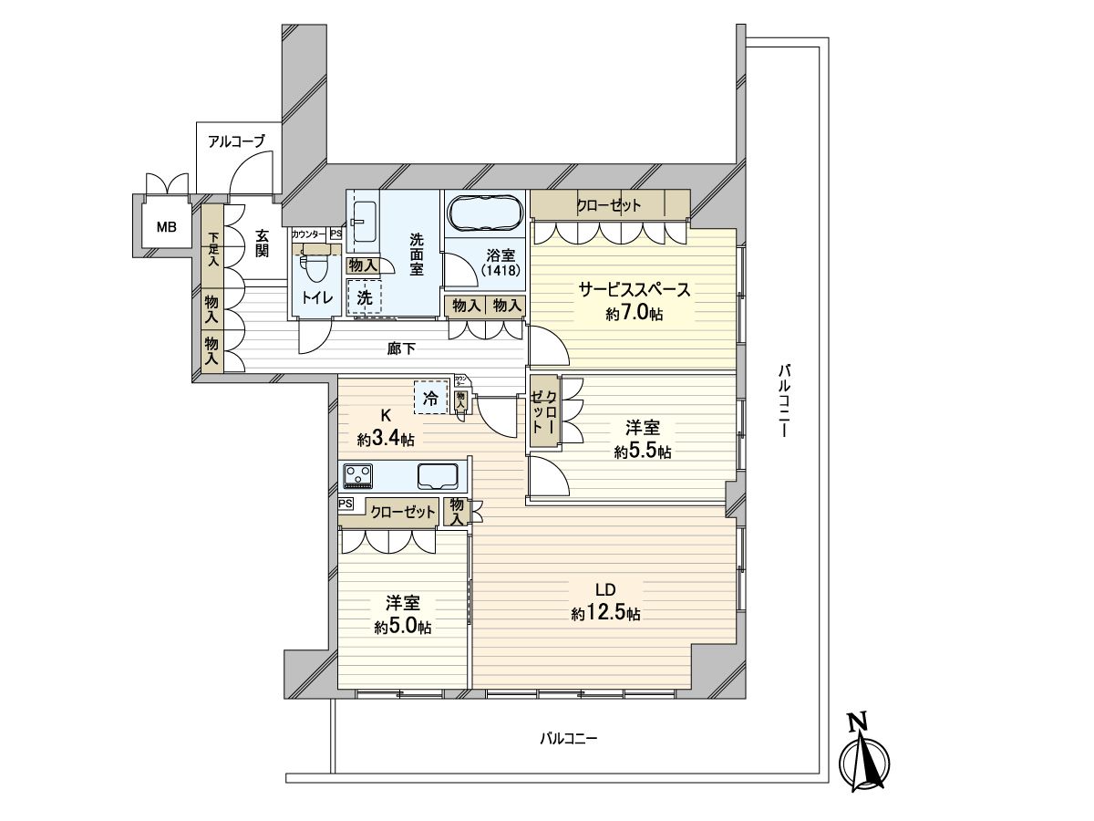 ジオ釣鐘町 間取図(平面図) 間取図(平面図)