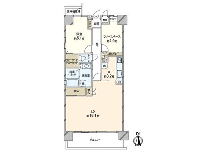 シャルマンフジ・リッツ心斎橋西 間取図(平面図)