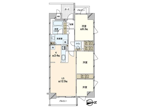 リビオライズID大手前西 間取図(平面図)