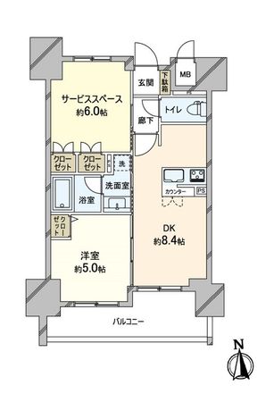 エステムプラザ大手前エヴァース 間取図(平面図)