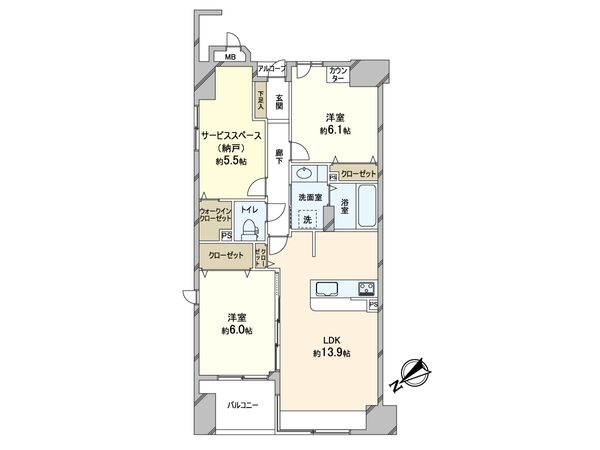 イトーピア長堀橋シエルクレール 間取図(平面図) 間取図(平面図)
