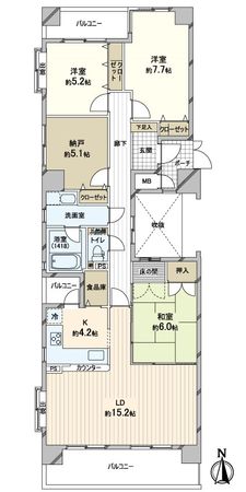 メロディーハイム大手通 間取図(平面図)