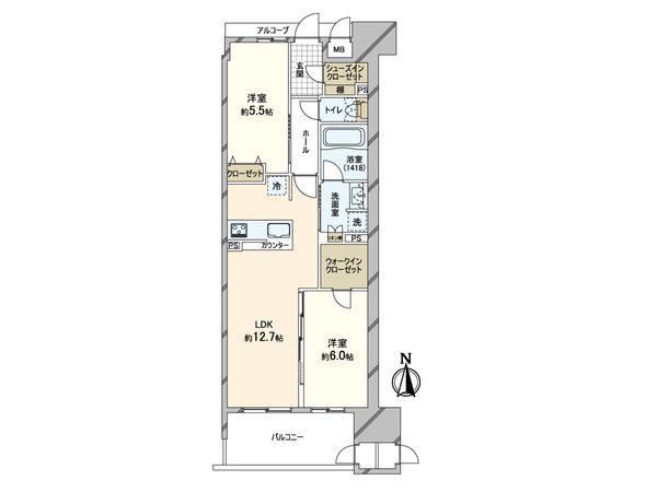 ラシュレ北浜 間取図(平面図)