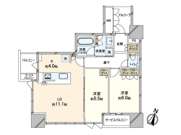 ザ・ファインタワー大阪肥後橋 間取図(平面図) ザ・ファインタワー大阪肥後橋 間取図(平面図)