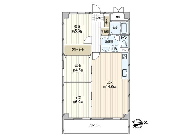 ユニライフ福島 AB棟 間取図(平面図) ユニライフ福島 AB棟 間取図(平面図)