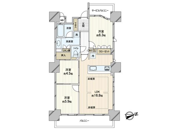 プラネルネスプリングスタワー大阪 間取図(平面図) プラネルネスプリングスタワー大阪 間取図(平面図)