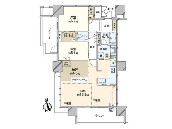 グランドメゾン上町一丁目 間取図(平面図) グランドメゾン上町一丁目 間取図(平面図)