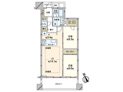 マストタワー安堂寺 間取図(平面図)