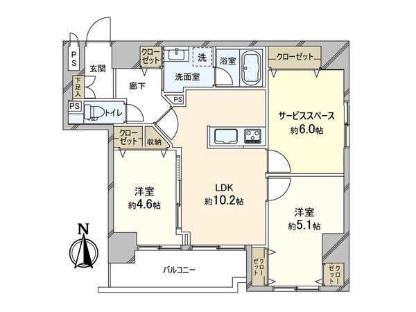 大洋ハイツ内久宝寺 間取図(平面図) 大洋ハイツ内久宝寺 間取図(平面図)