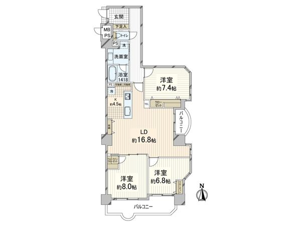 メロディーハイム緑橋 間取図(平面図)