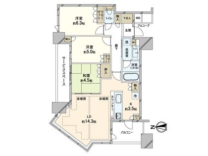 パークタワー北浜 間取図(平面図)