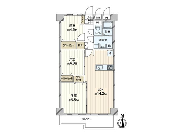 新北島コーポ 4号棟 間取図(平面図) 新北島コーポ 4号棟 間取図(平面図)
