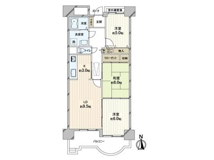 グリーンスクェア新北島 1号棟 間取図(平面図)