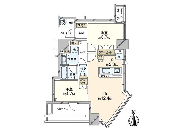 パークタワー北浜 間取図(平面図) パークタワー北浜 間取図(平面図)
