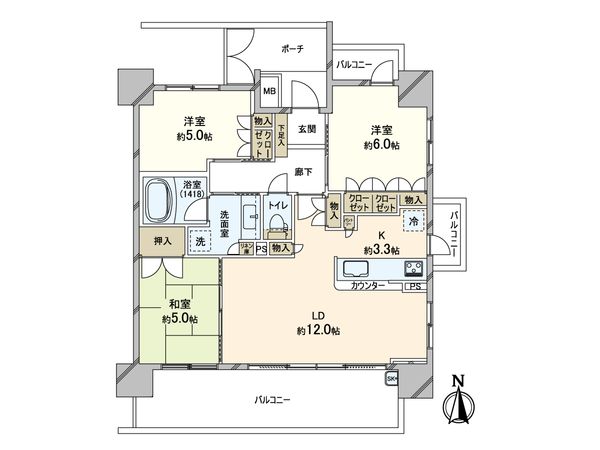 パークホームズ新深江 間取図(平面図)