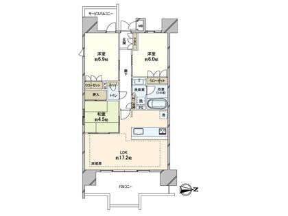 グランドパレス谷町四丁目 間取図(平面図)
