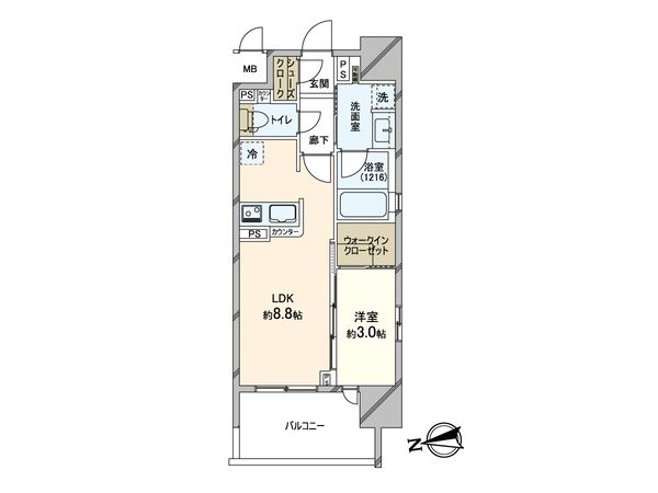 リビオレゾン谷町六丁目ステーションプレミア 間取図(平面図)