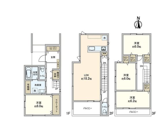 山手町3丁目 土地 建物プラン例 (間取り図)