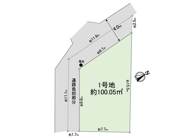 泉町1丁目 土地 一号地 区画図 泉町1丁目 土地 一号地 区画図