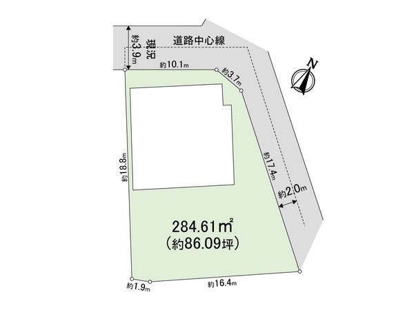千里山西2丁目 古家付き土地 区画図