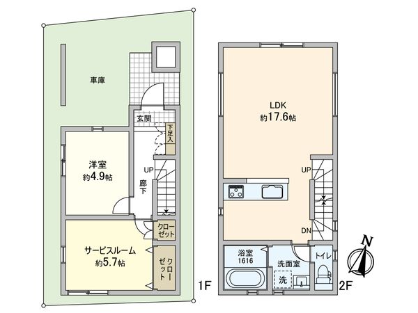 内本町3丁目 戸建 間取図(平面図)