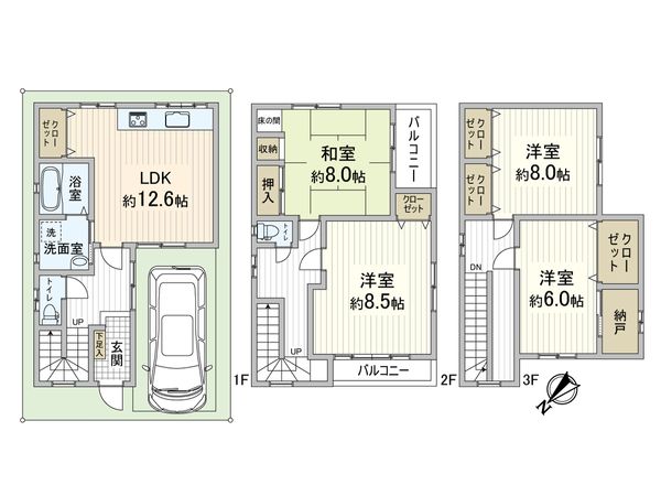 千里山東1丁目 中古戸建 間取図(平面図)