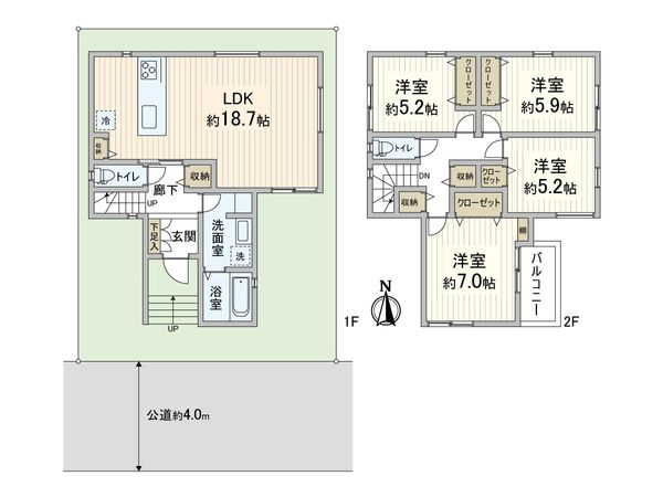吹田市第2五月が丘南 2号地 間取図(平面図) 吹田市第2五月が丘南 2号地 間取図(平面図)