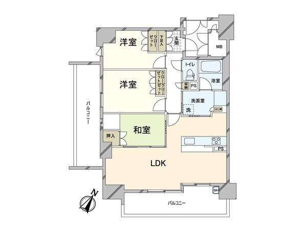 サンメゾン緑地公園アベニュー 間取図(平面図) 間取図(平面図)
