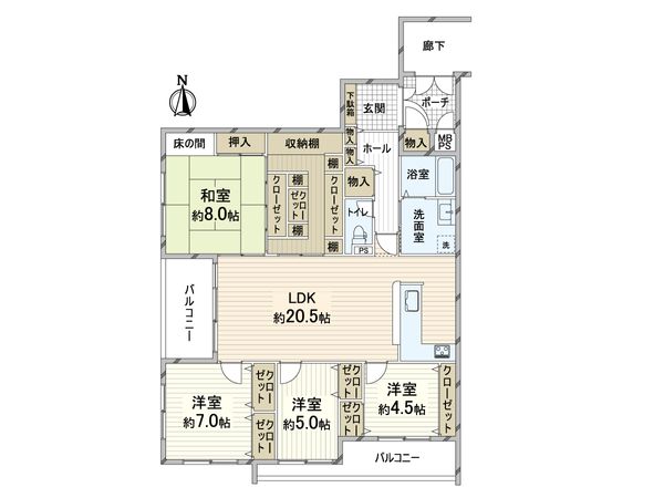 モンテベルデ朝日が丘 間取図(平面図)