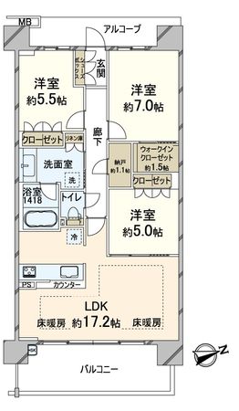 ザ・パークハウス南千里アリーナ 間取図(平面図) 間取図(平面図)