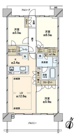 ザ・パークハウス南千里アリーナ 間取図(平面図)