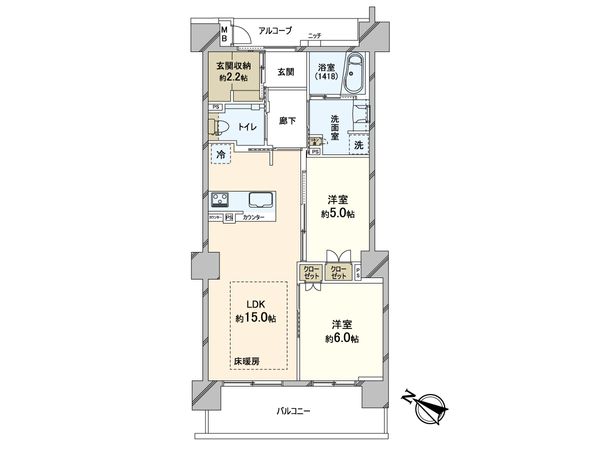 マスターズマンション苦楽園中楽坊 間取図(平面図)