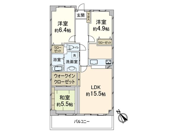 星和プラネタウン千里南 第参期B棟 間取図(平面図)
