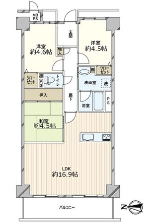 ライオンズマンション千里山 間取図(平面図) ライオンズマンション千里山 間取図(平面図)