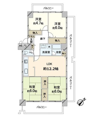 セントラル吹田朝日が丘 間取図(平面図) セントラル吹田朝日が丘 間取図(平面図)