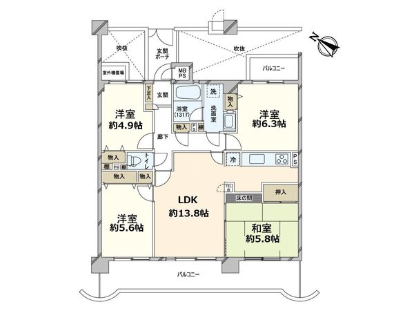 ライオンズマンション千里上山手 間取図(平面図) ライオンズマンション千里上山手 間取図(平面図)