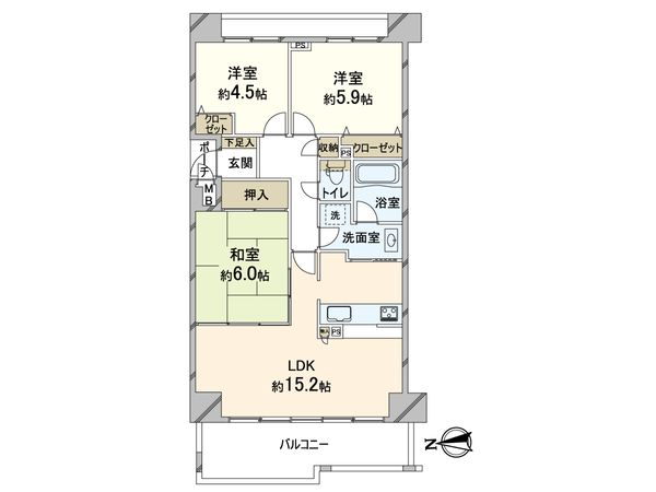 東急ドエル・アルス緑地公園 A棟 間取図(平面図) 東急ドエル・アルス緑地公園 A棟 間取図(平面図)